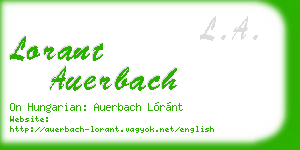 lorant auerbach business card