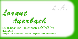 lorant auerbach business card
